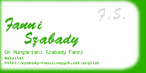 fanni szabady business card